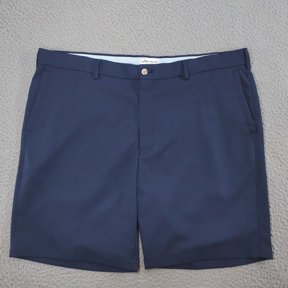 Peter Millar Crown Sport Golf Shorts Mens 40 Blue Performance Activewear Chino